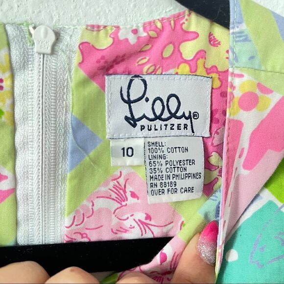 Lilly Pulitzer vintage white label surf n’ patch dress girls Sz 10 - Picture 4 of 6